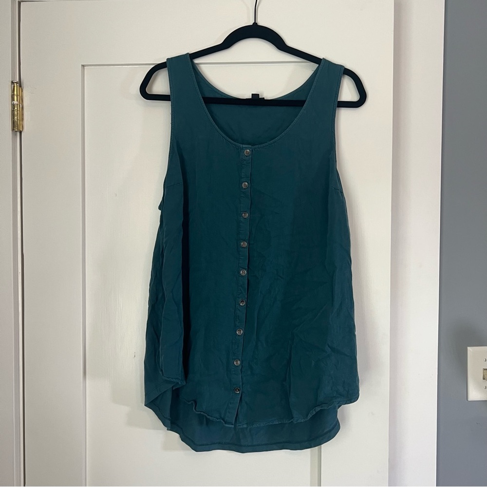 Torrid button down teal blouse